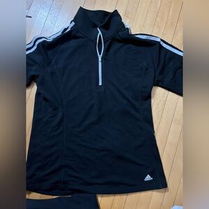 Adidas Golf Sweater Black and White half zip